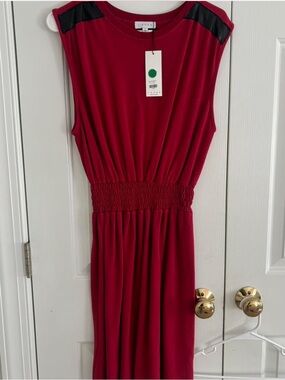 S’edge red mini dress with ruched waist, size L